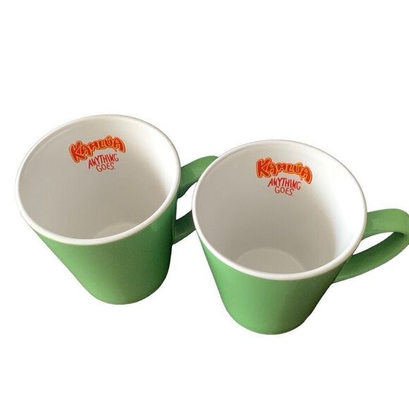 Vintage Lot Set of 2 1999 Kahlua Anything Goes Green Coffee Mug Cups - Picture 7 of 12